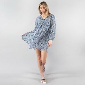 ISABEL MARANT ÉTOILE Robe Silorion Printed Long-Sleeved Midi Dress